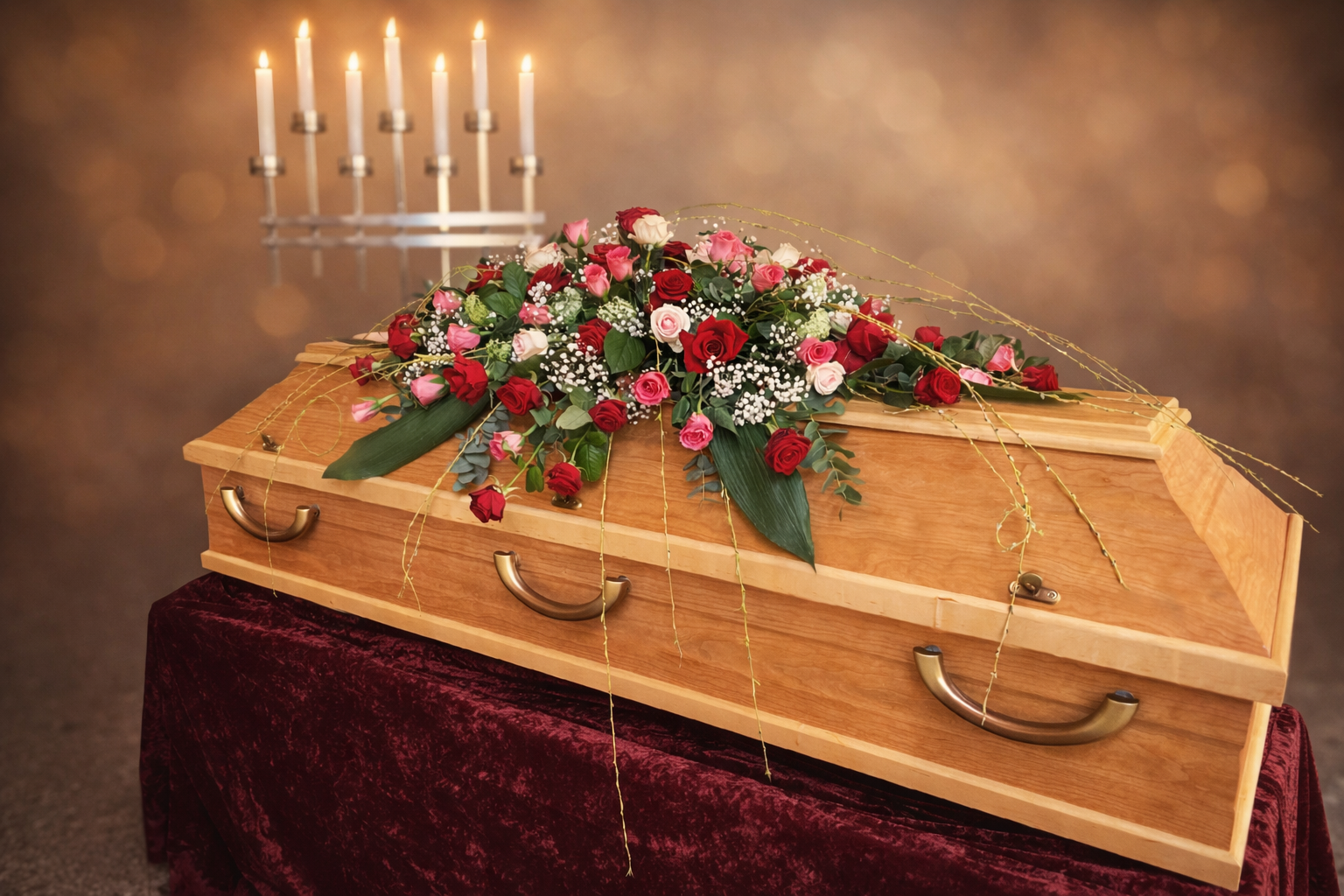 7117 – Klassisches Gesteck mit gemischten Rosenfarben